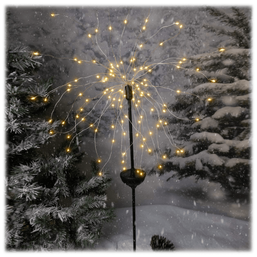 Bendable metal branches create a stunning firework effect with twinkling LED lights