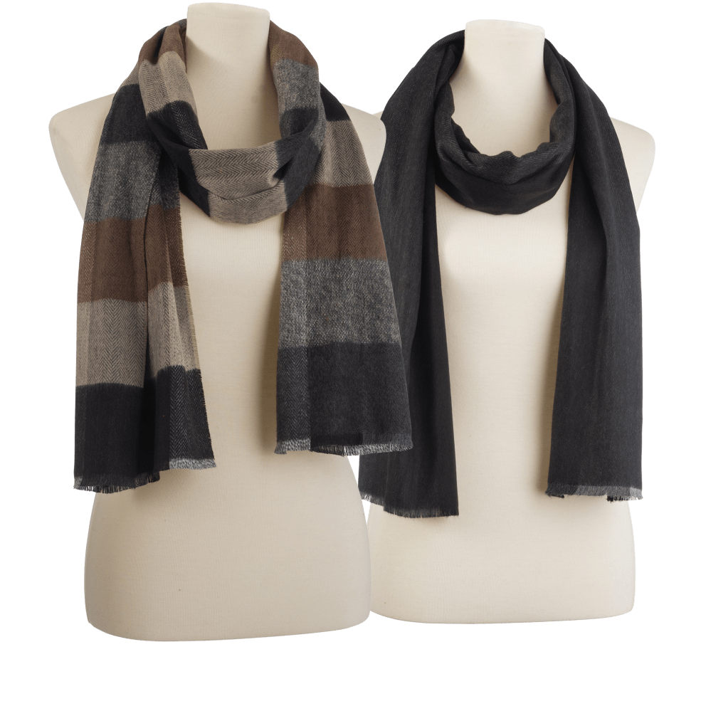 Neutral Plaid or Black/Charcoal Herringbone