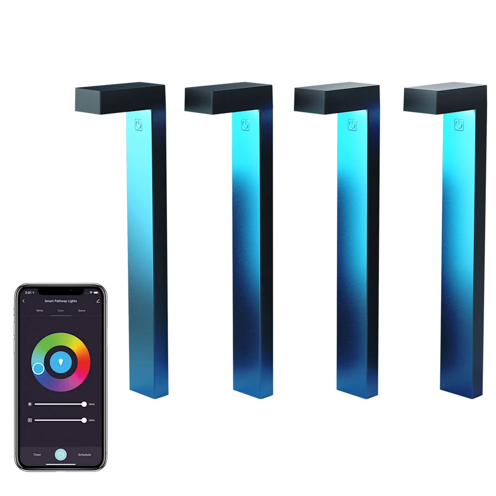 4-Pack Atomi Smart Wi-Fi Platea Outdoor Pathway Lights