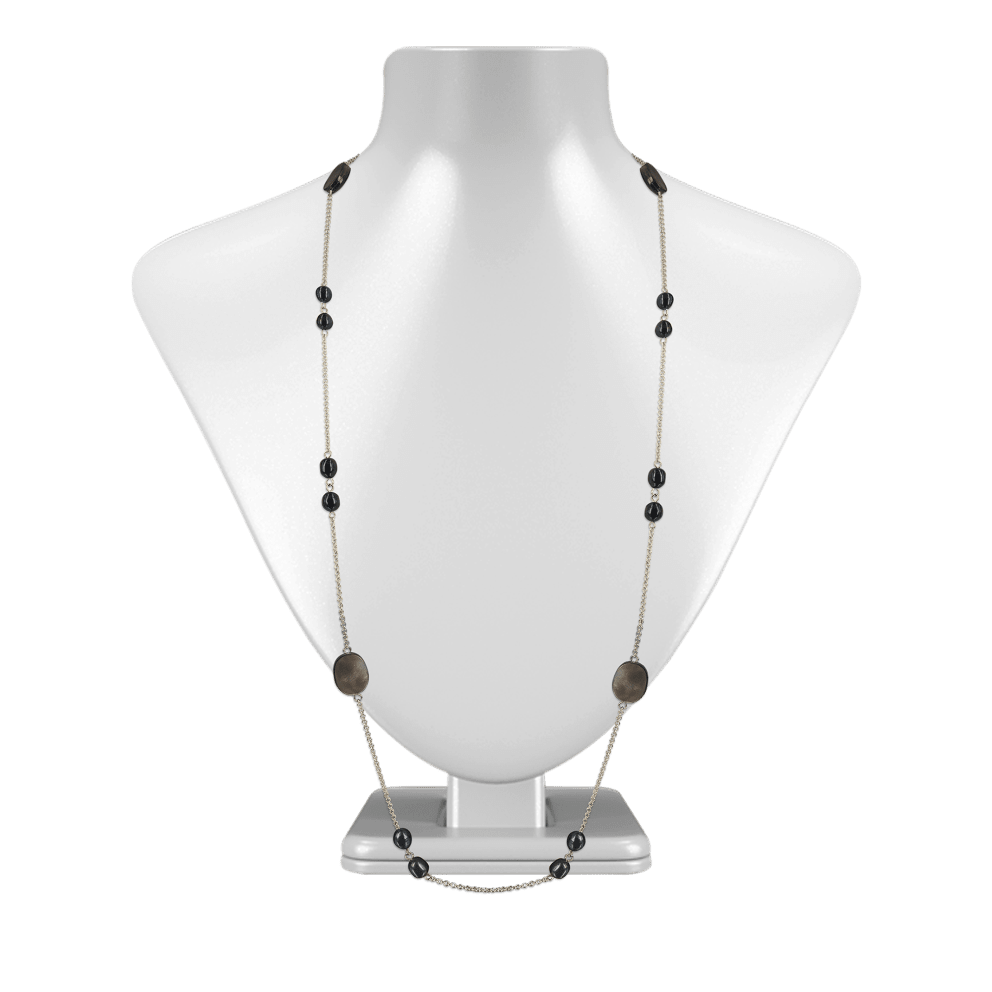 18K White Gold Filled Black Pearl