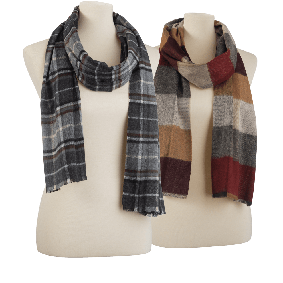 Light/Dark Grey Plaid or Red/Grey/Camel