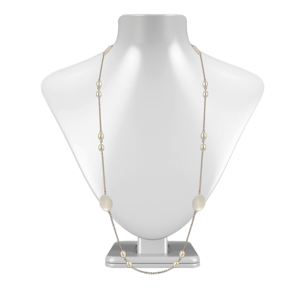 18K White Gold Filled White Pearl