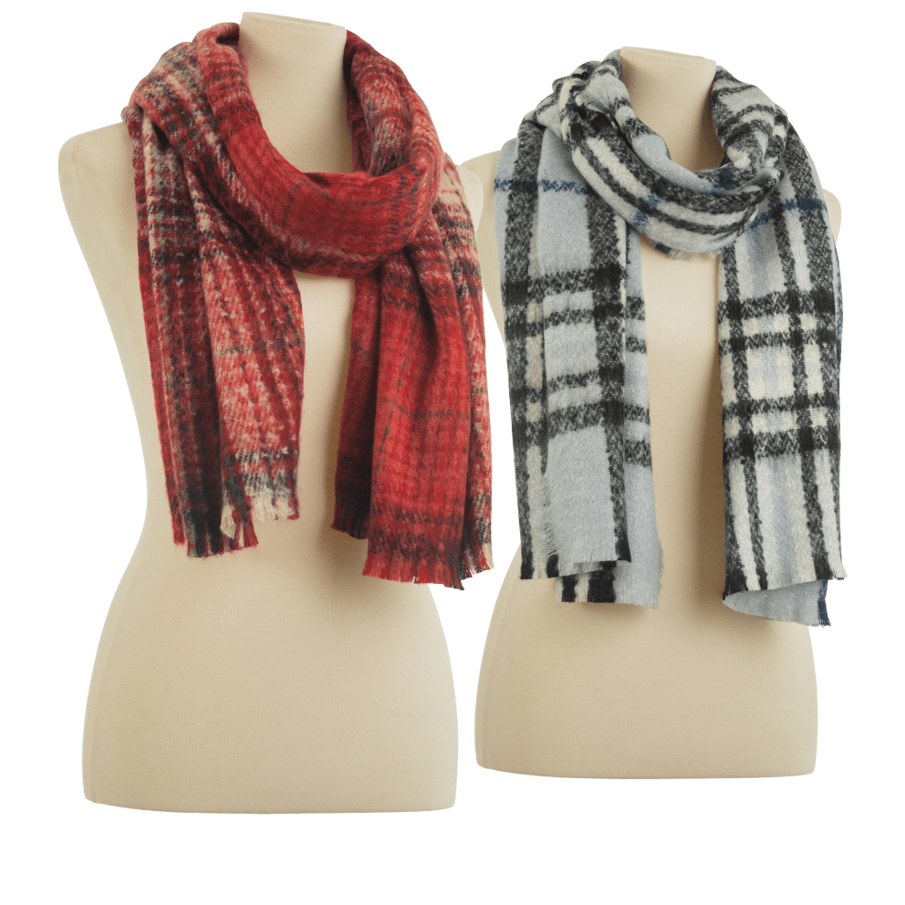Multi Red Plaid and Silver