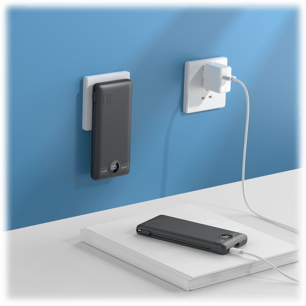 With integrated Micro-USB, USB-C, & Lightning compatible cables, plus an extra USB-C port, you can charge up to three devices simultaneously