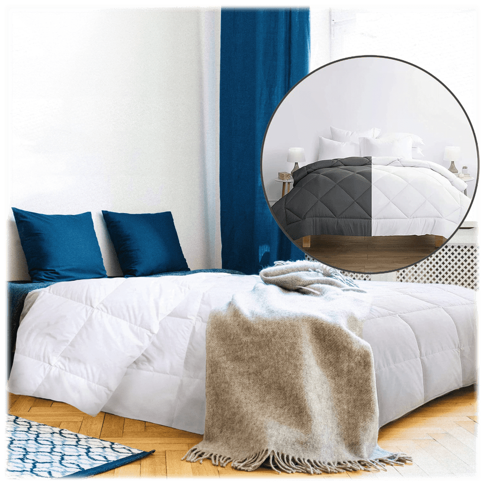 Enjoy versatility with two stylish looks in one comforter