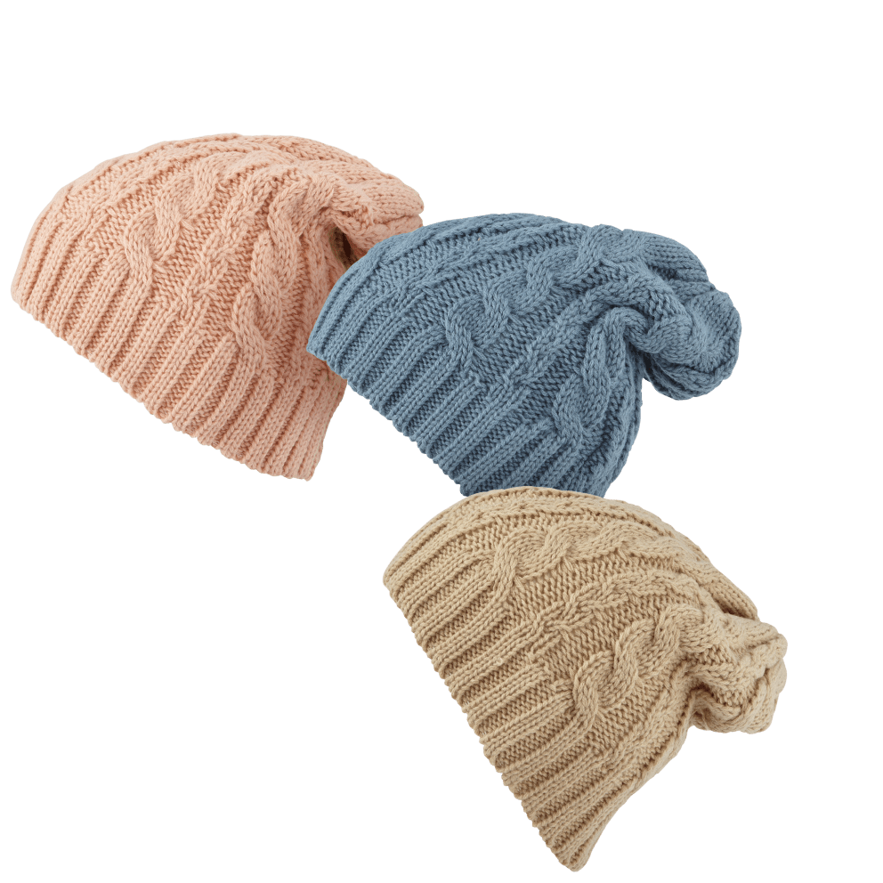 Without Poms in Autumn Blush/Pale Blue/Camel