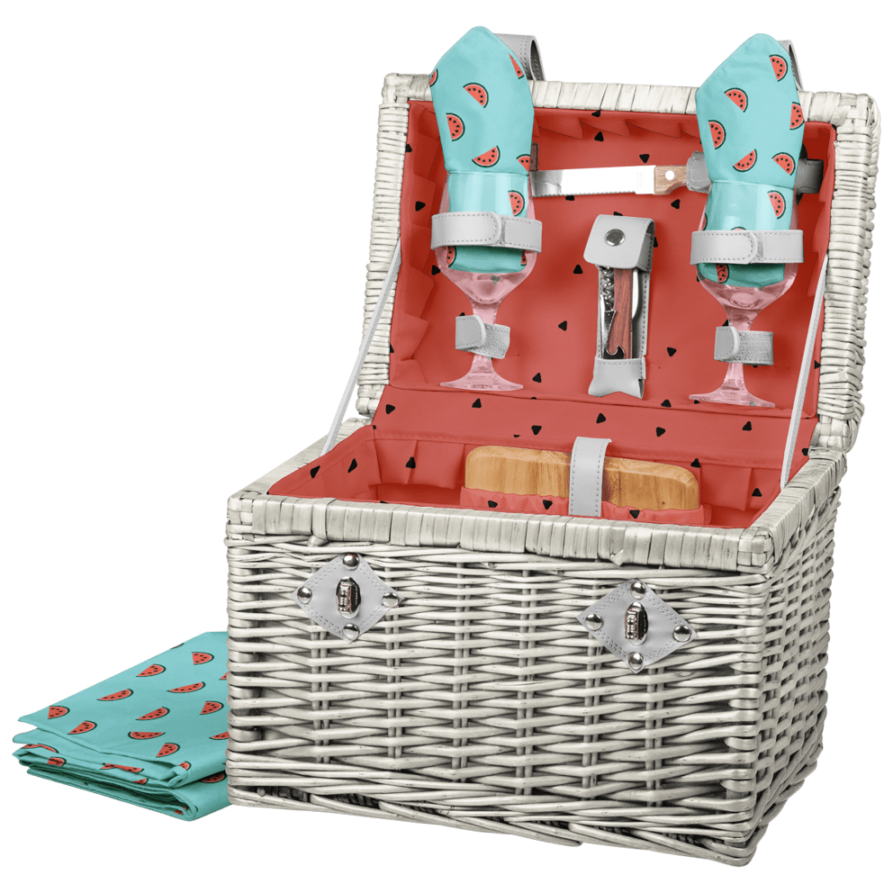 Watermelon Collection Napa Wine & Cheese Picnic Basket