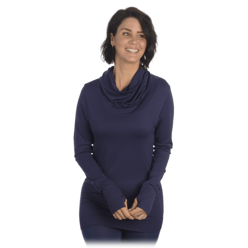 Navy Cowl Neck