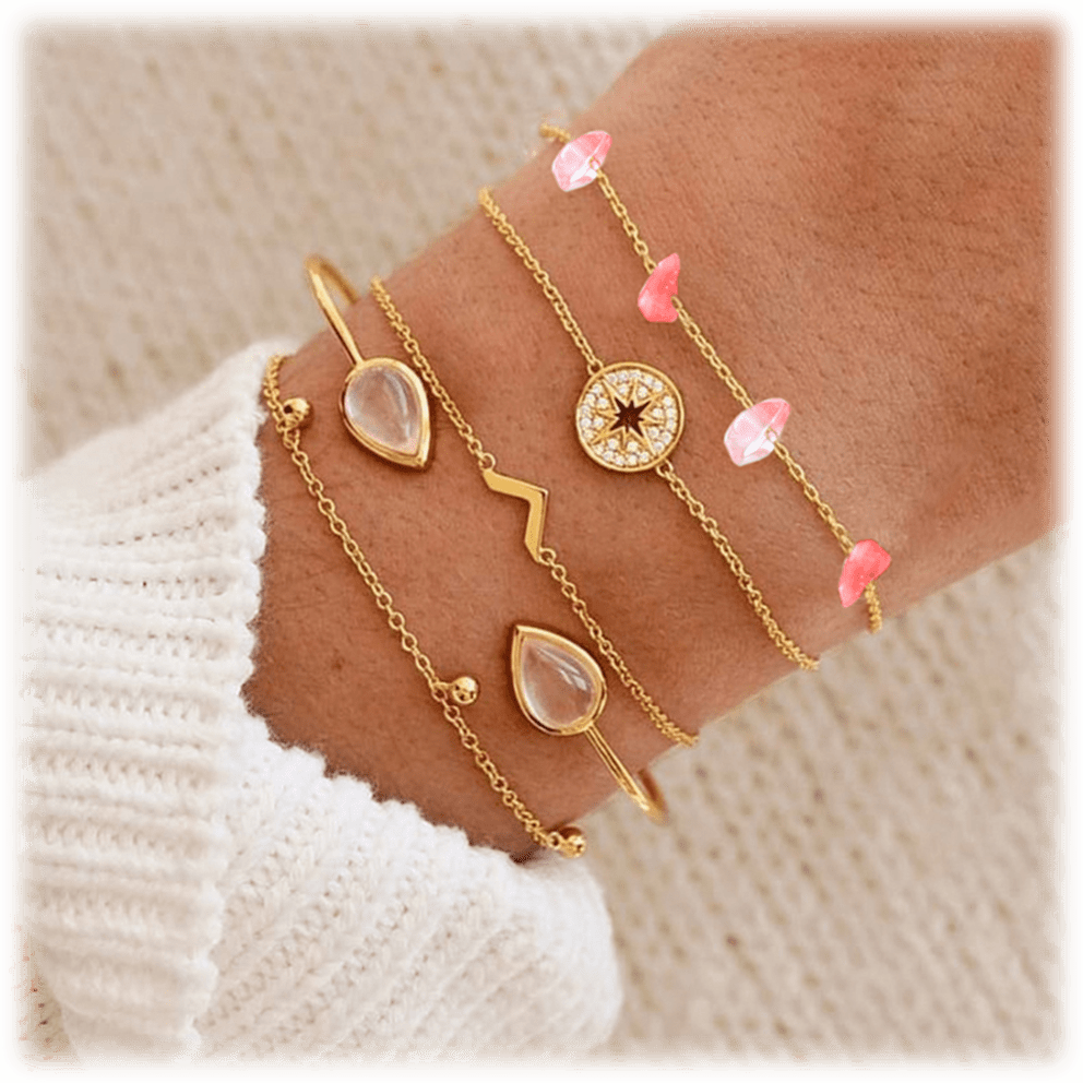 Set: Pink CZ Minimalist