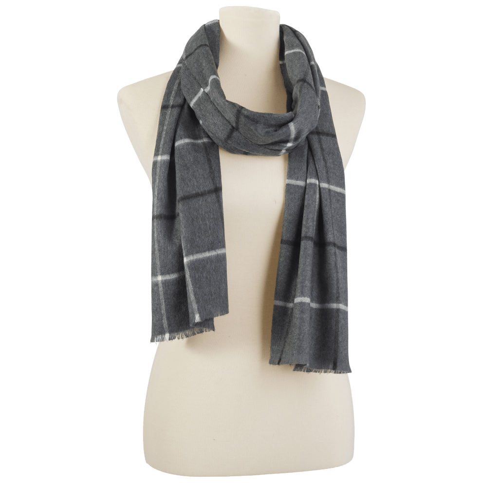 Cashmink Scarf Grey Plaid