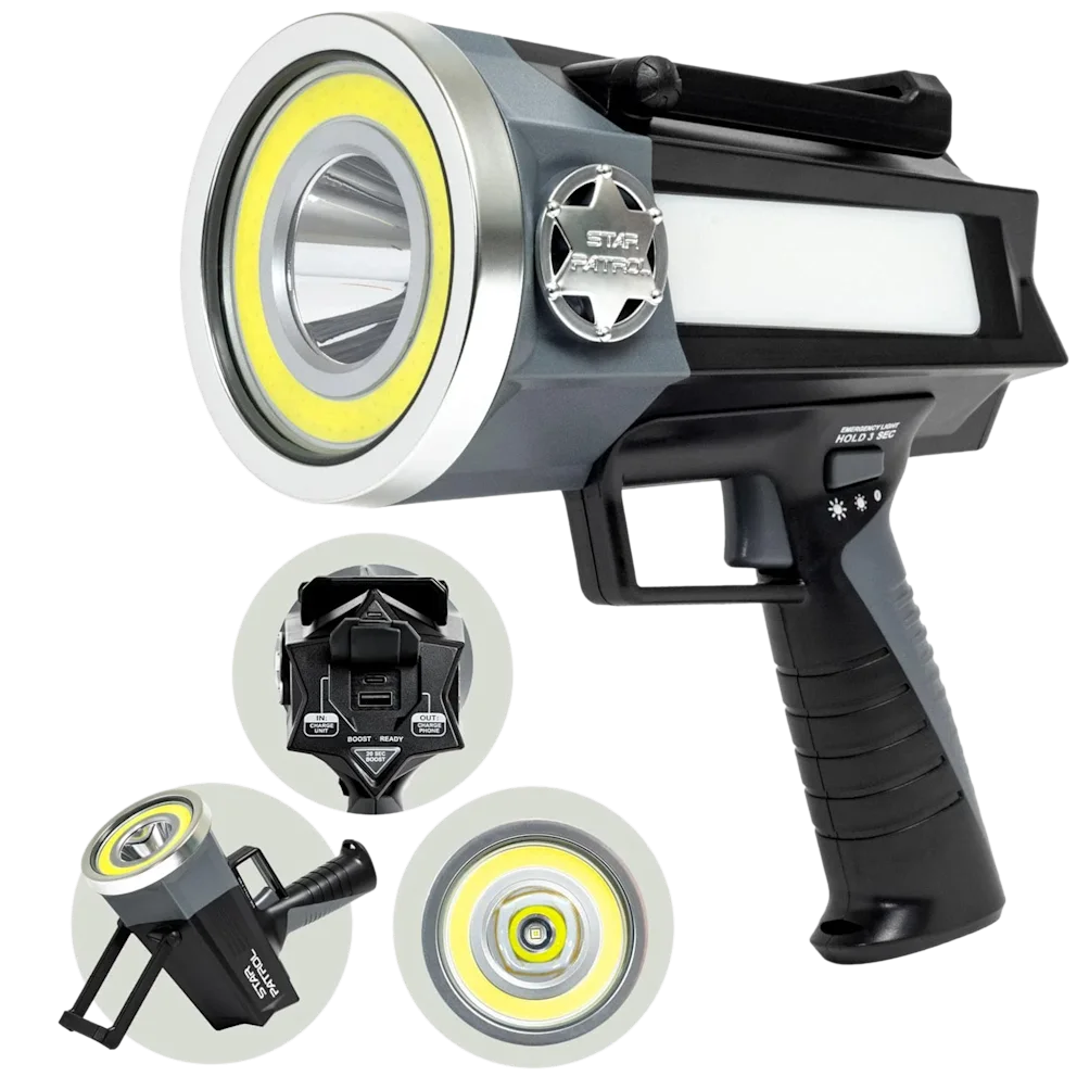 Star Patrol Rechargeable 4000L Boost Brightness with The Turbo Mode Flashlight Platinum Edition