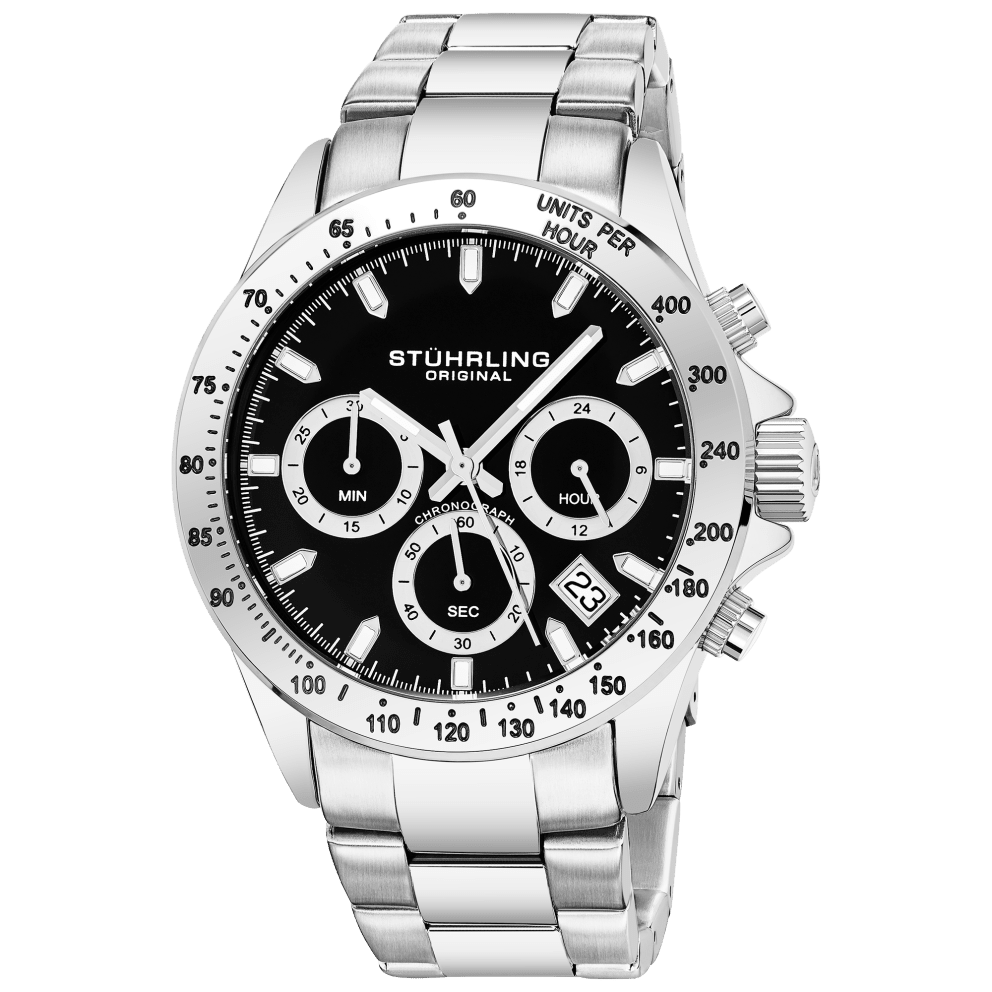 Silver Case with Black Dial