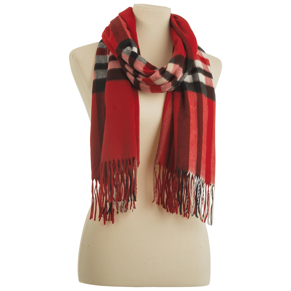 Rectangular Blanket Wrap Scarf Red Plaid