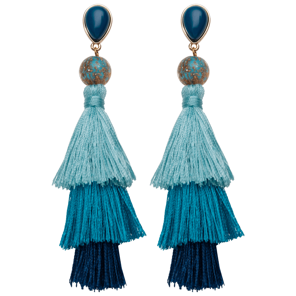 Tassel Earrings - Blue