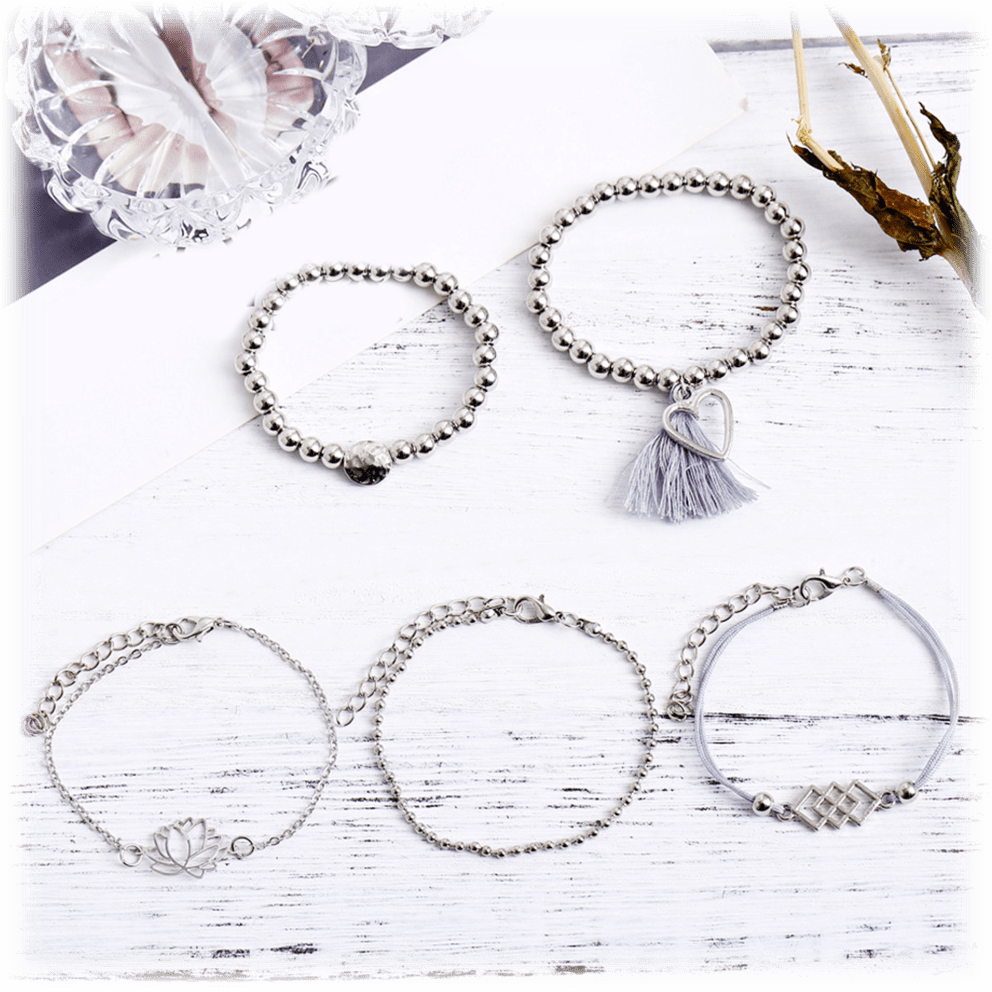 Set: Silver Beads