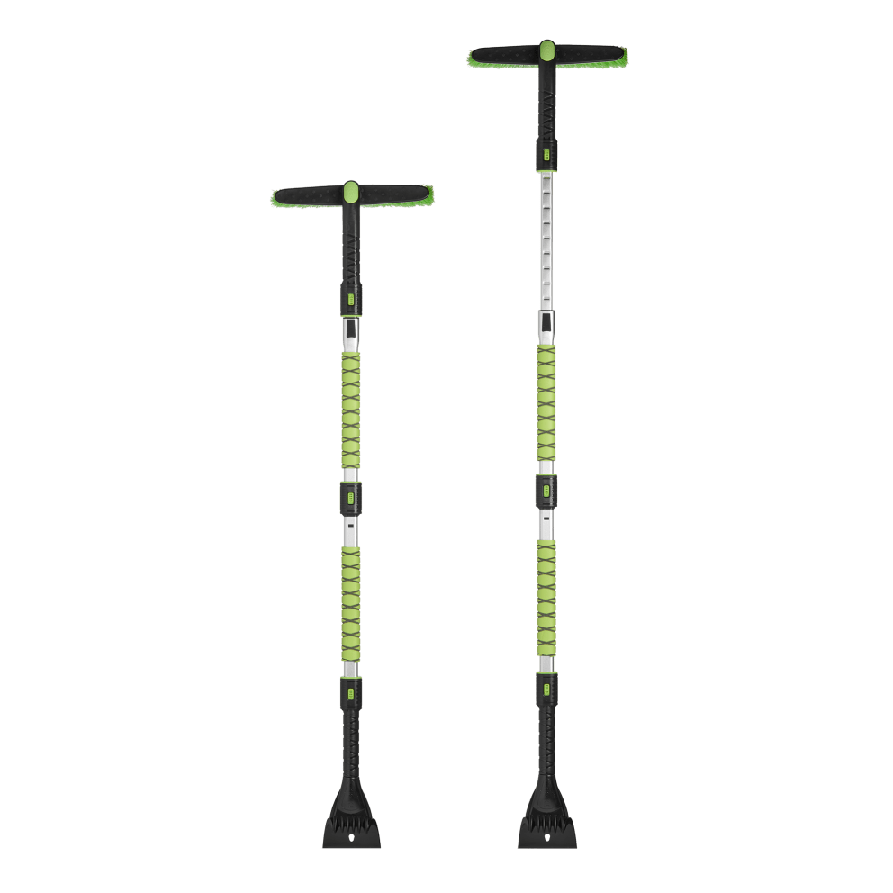 Telescoping handle adjusts from 52-64 inches for larger vehicles