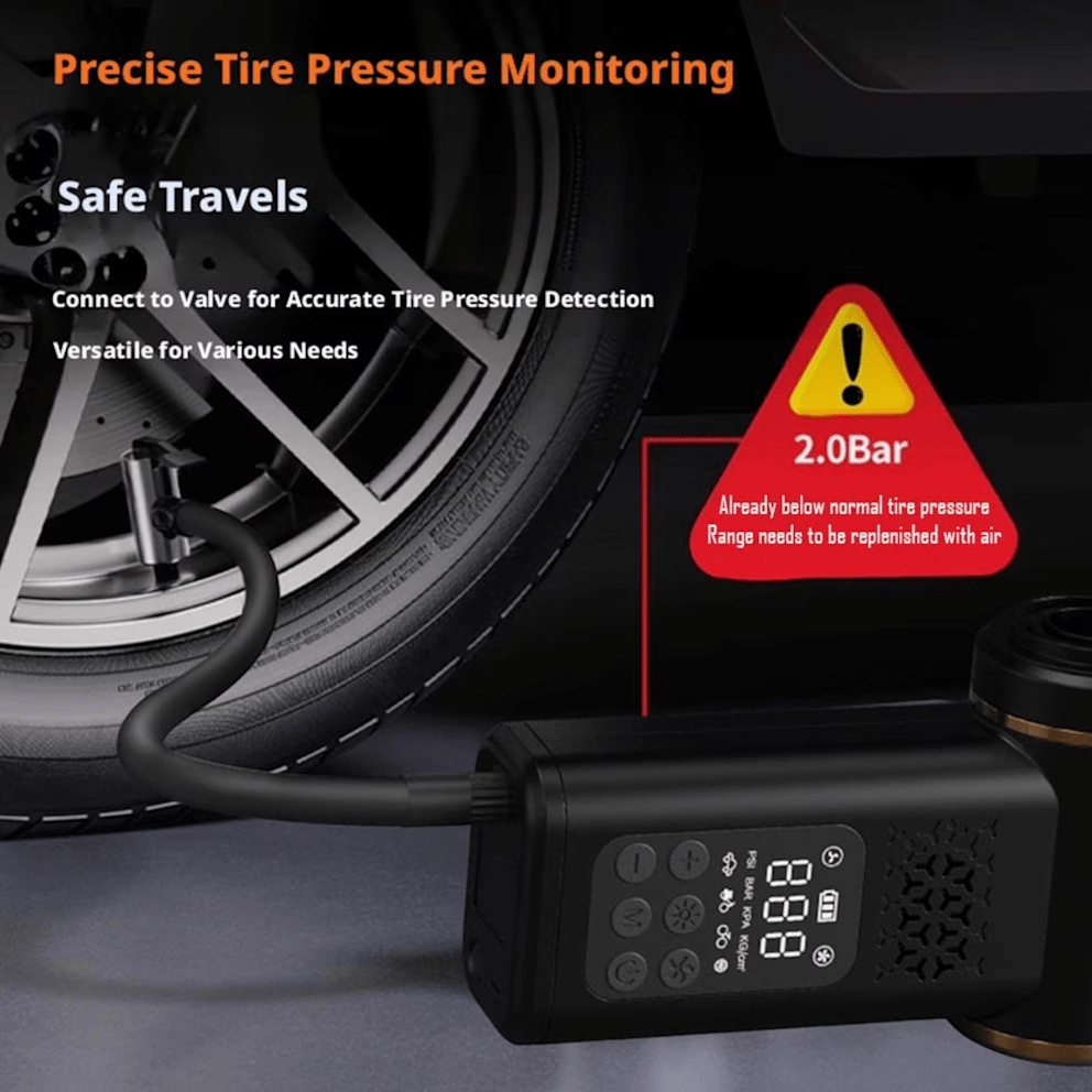 Preset your target pressure for quick and precise tire inflation.