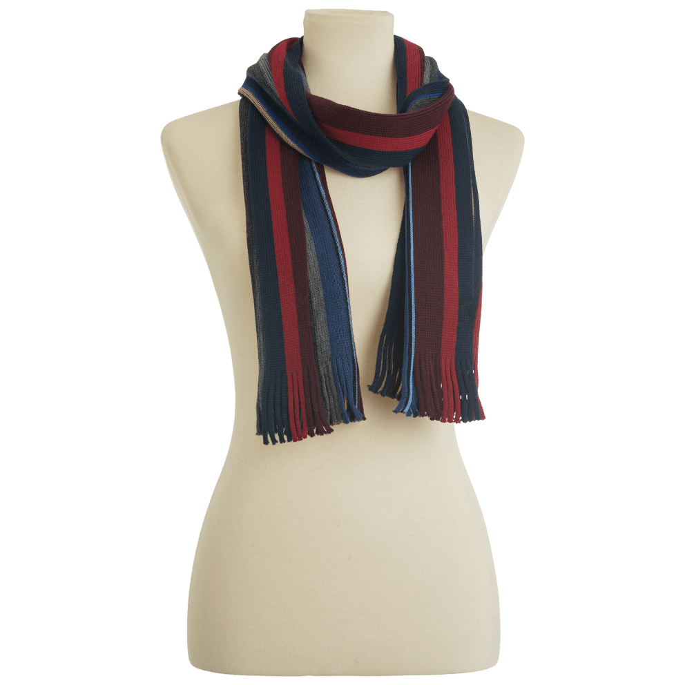 Wool Scarf  Blue Multi Stripe