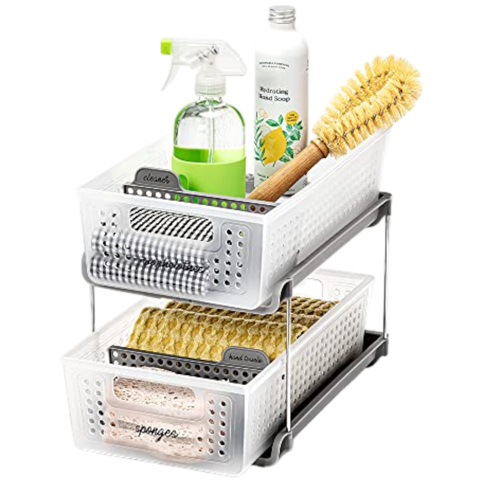 Sturdy frame keeps both drawers secure and accessible