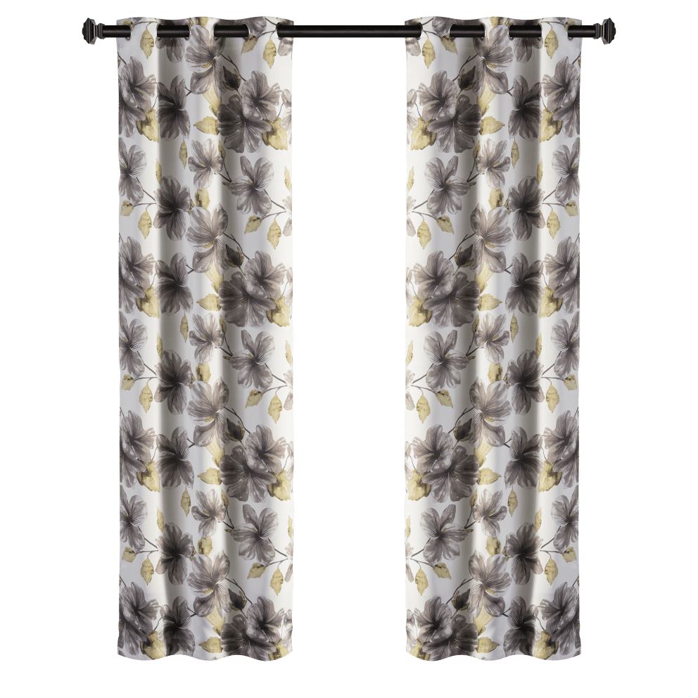 Gray Floral 84"