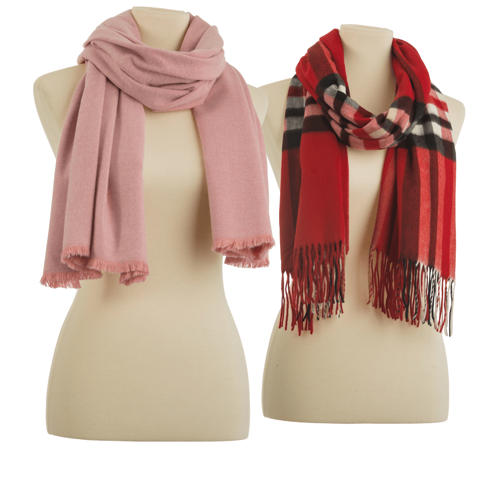 Solid Blush or Red/Black/White Plaid