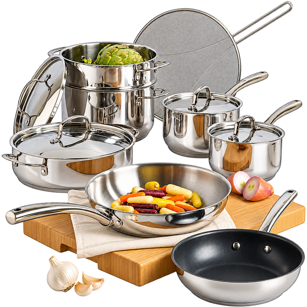 Fry, Simmer, Sauté & Steam With One Versatile Set