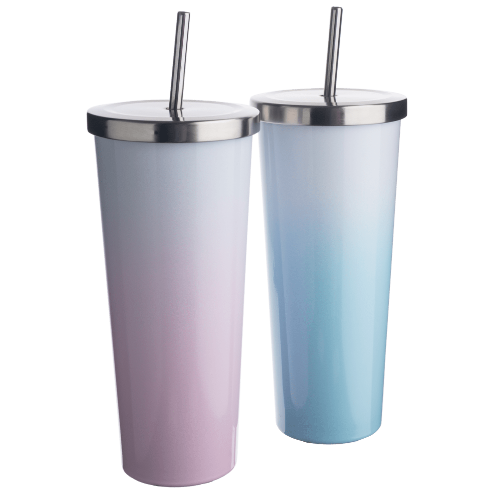 2-Pack: 24oz Ombre Tumblers (Pink & Blue)