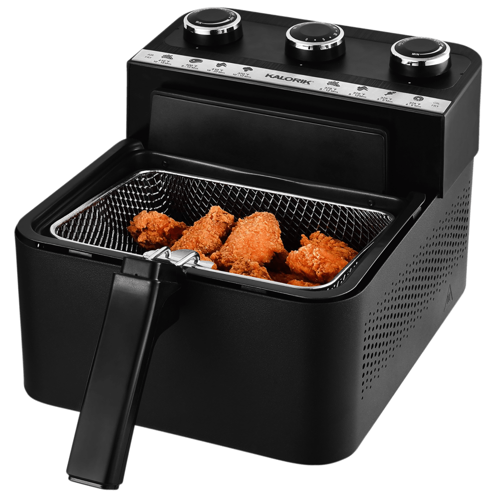 Rapid Hot Air Technology cooks food up to 30% faster, delivering crispy results in minutes