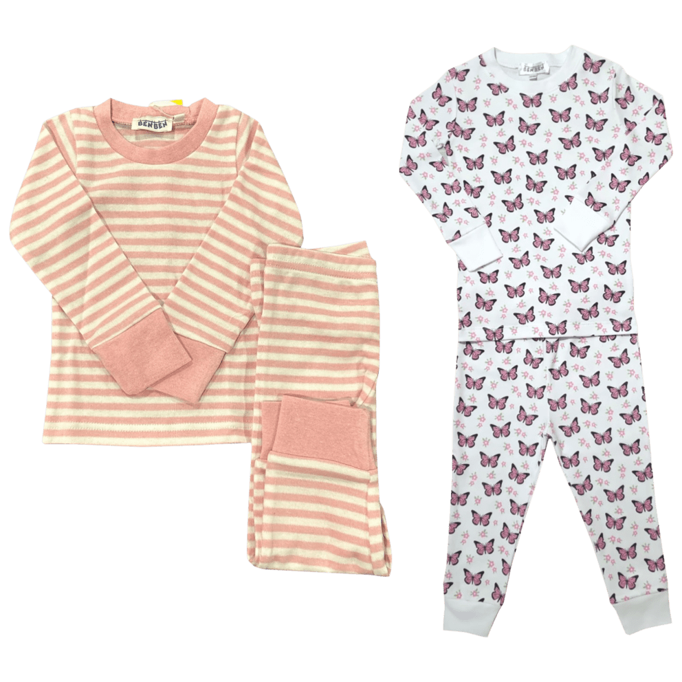 Butterflies/Pink Stripes