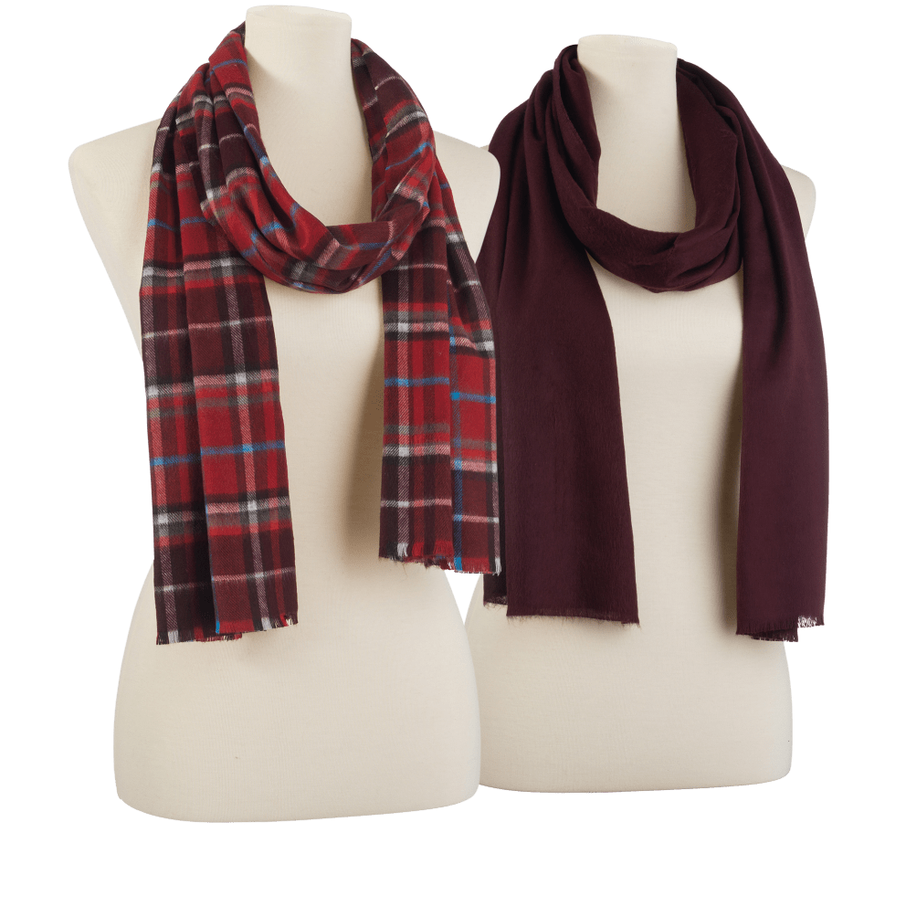Burgundy Plaid or Solid Burgundy