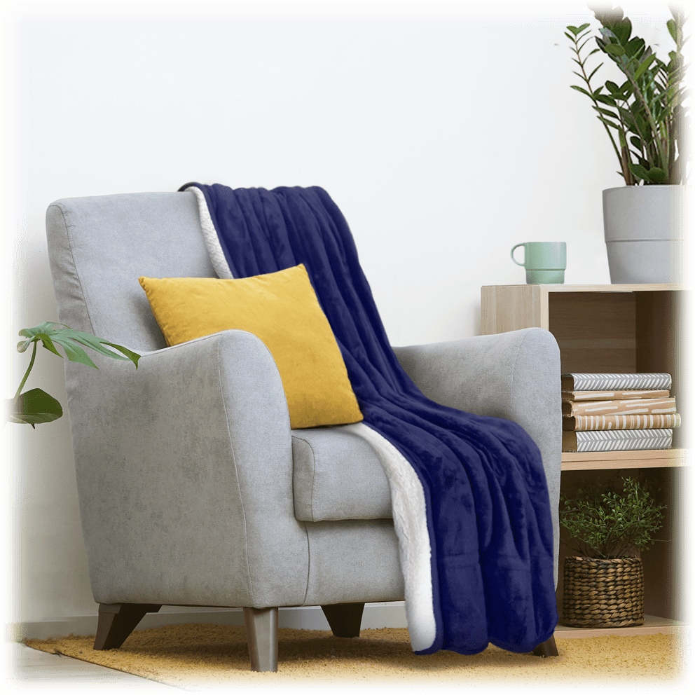 Reversible throw features micro-fleece fabric on one side & cozy sherpa on the other