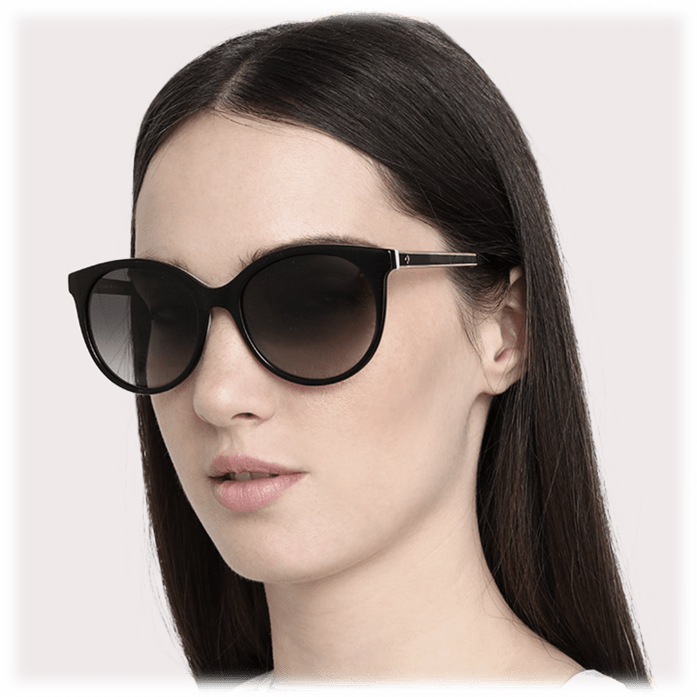 Dark Gray Gradient Lenses, Black Pattern Frames