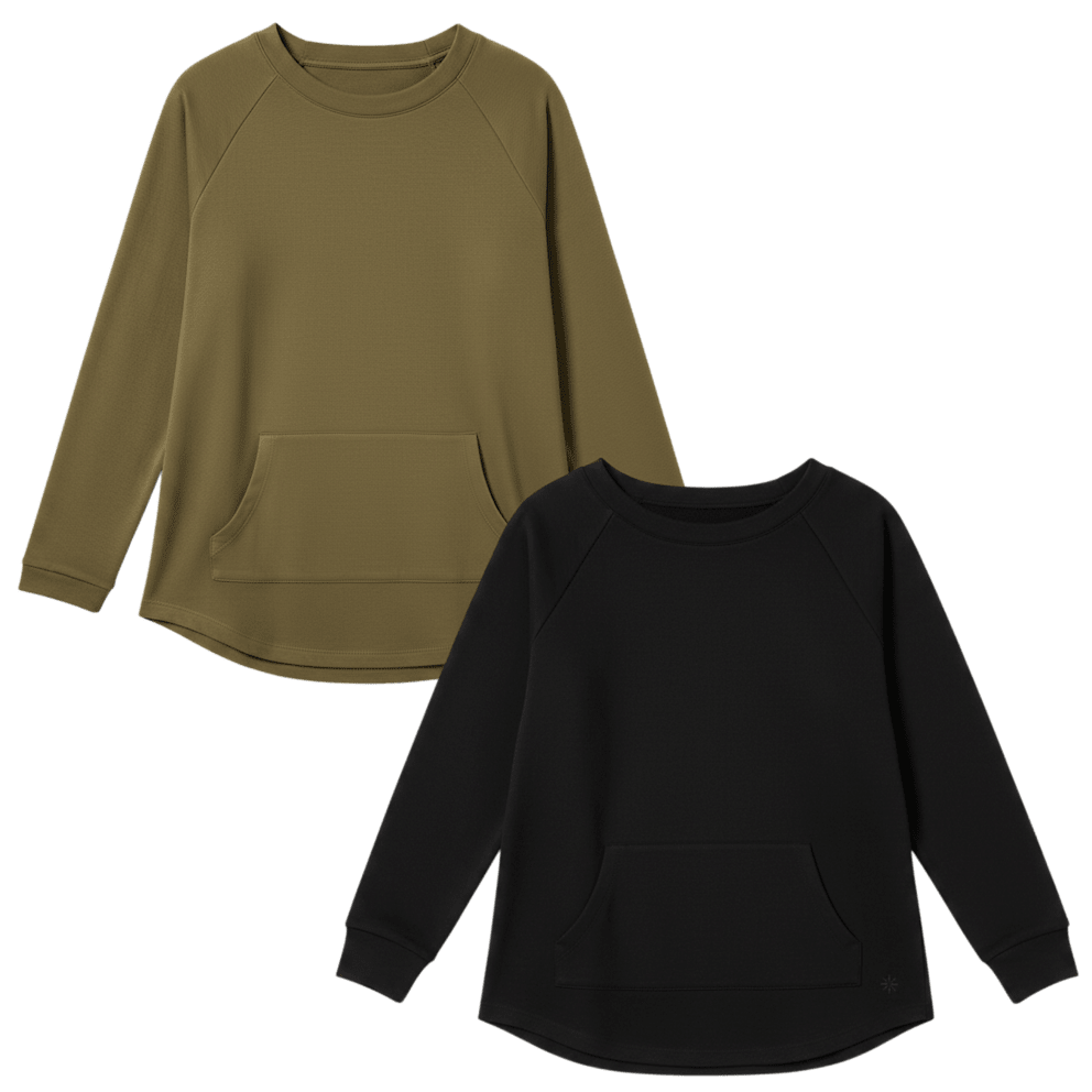 Crew-Neck Dried Sage + Jet Black