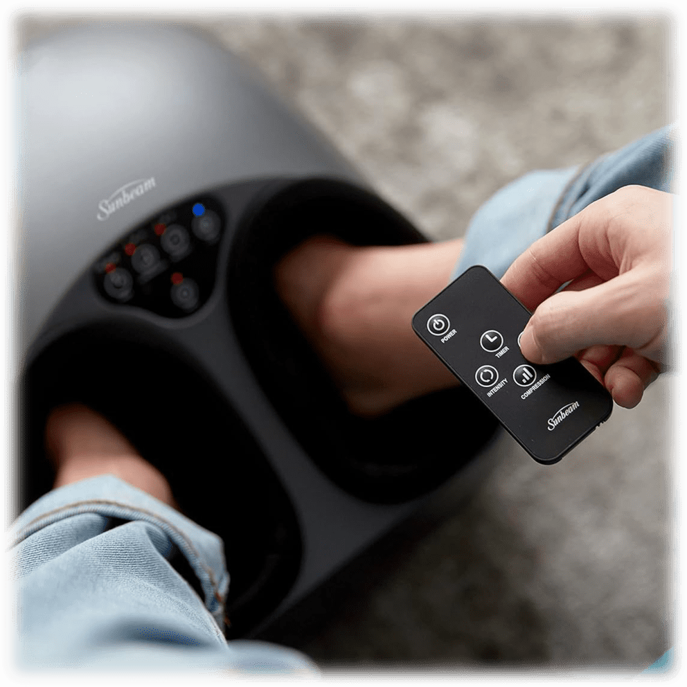 Easily adjust settings without bending down, thanks to the included remote control