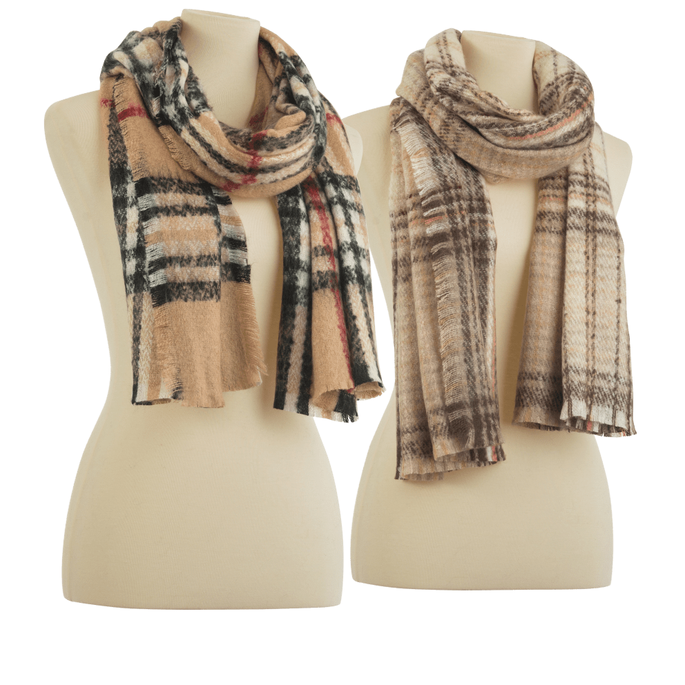 Camel/Black/Red Plaid or Taupe Plaid