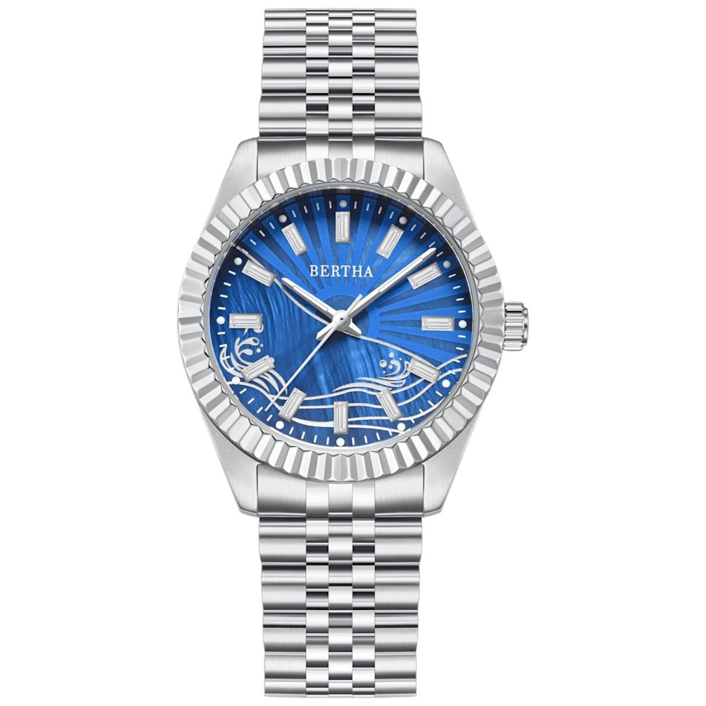 Silver / Blue
