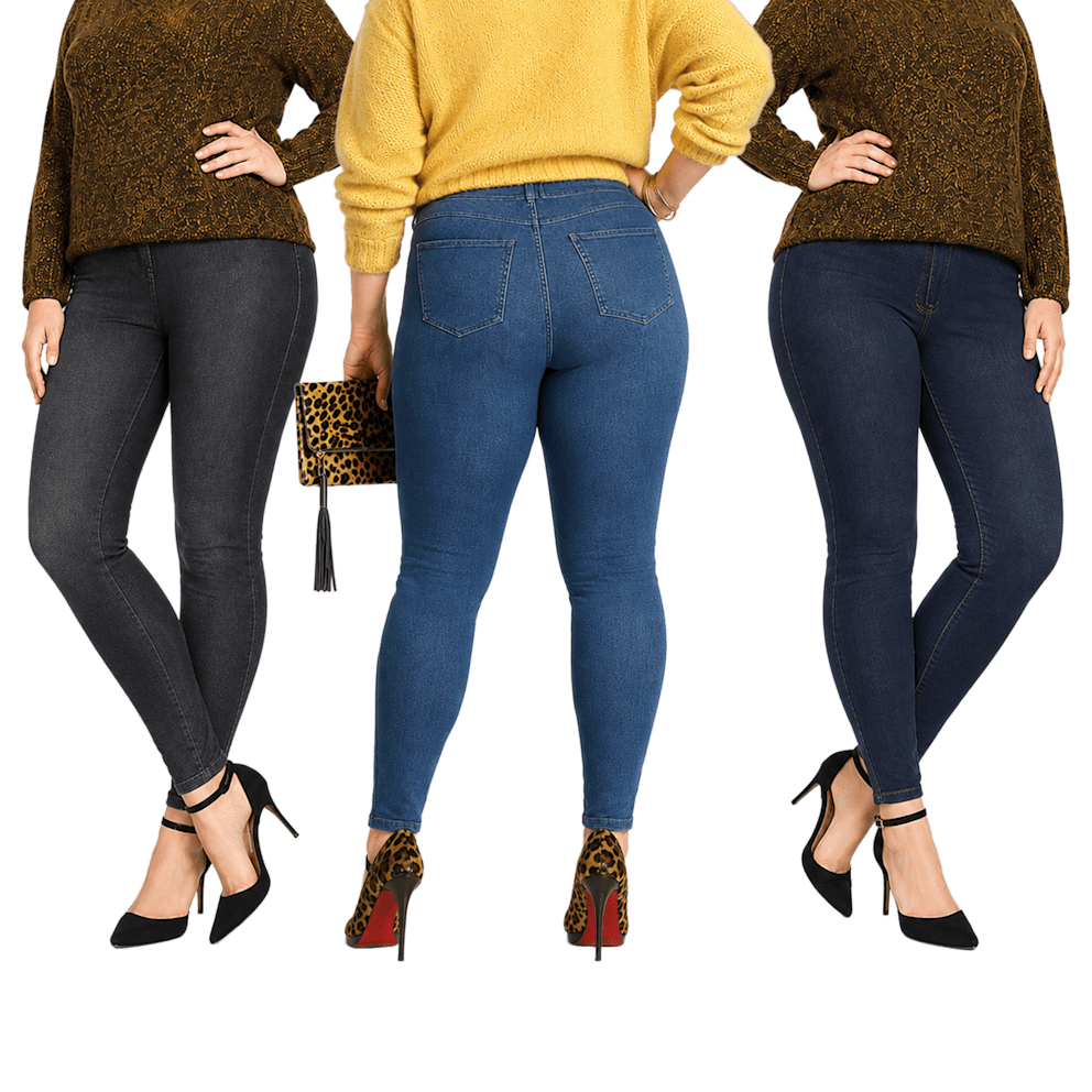 3pk Black, Midnight Rise, Medium wash