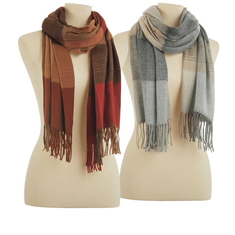 Red/Orange Plaid or Ivory Neutral Plaid
