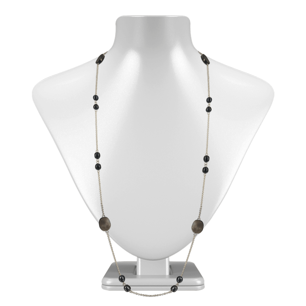 18K White Gold Filled Black Pearl