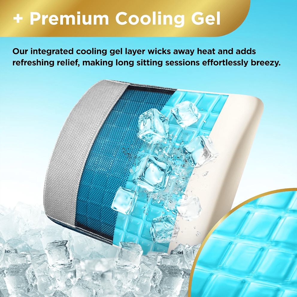 Built-in cooling gel helps dissipate heat for lasting comfort.