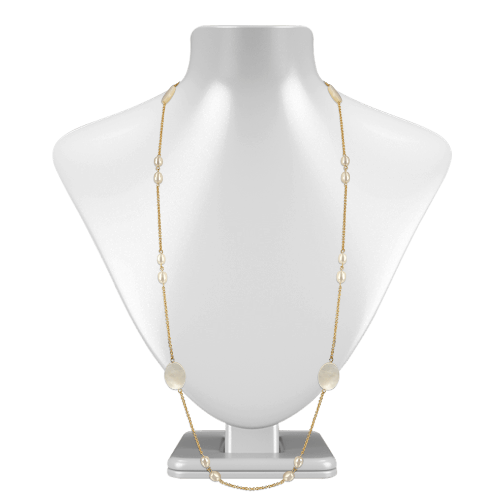 18K Yellow Gold Filled White Pearl