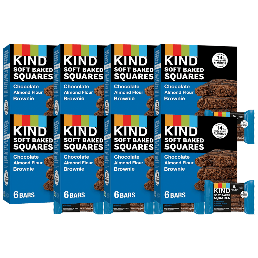 48-Pack: Soft Baked Squares Chocolate Almond Flour Brownie