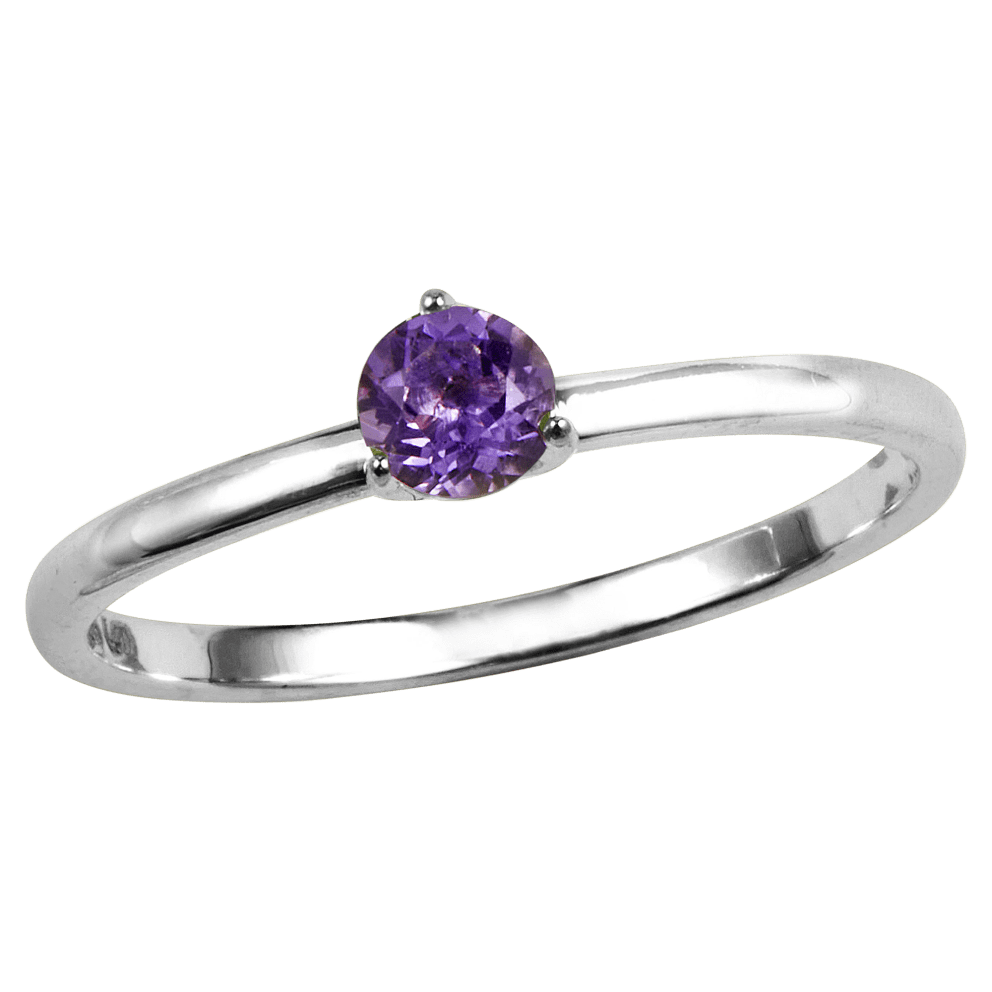 Sterling Silver Amethyst Solitaire