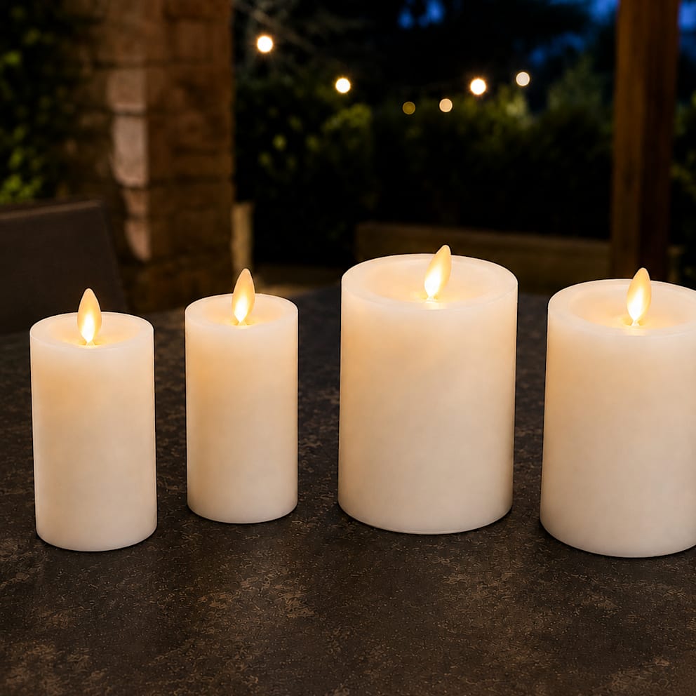 Signature moving flame technology creates a lifelike candle glow.