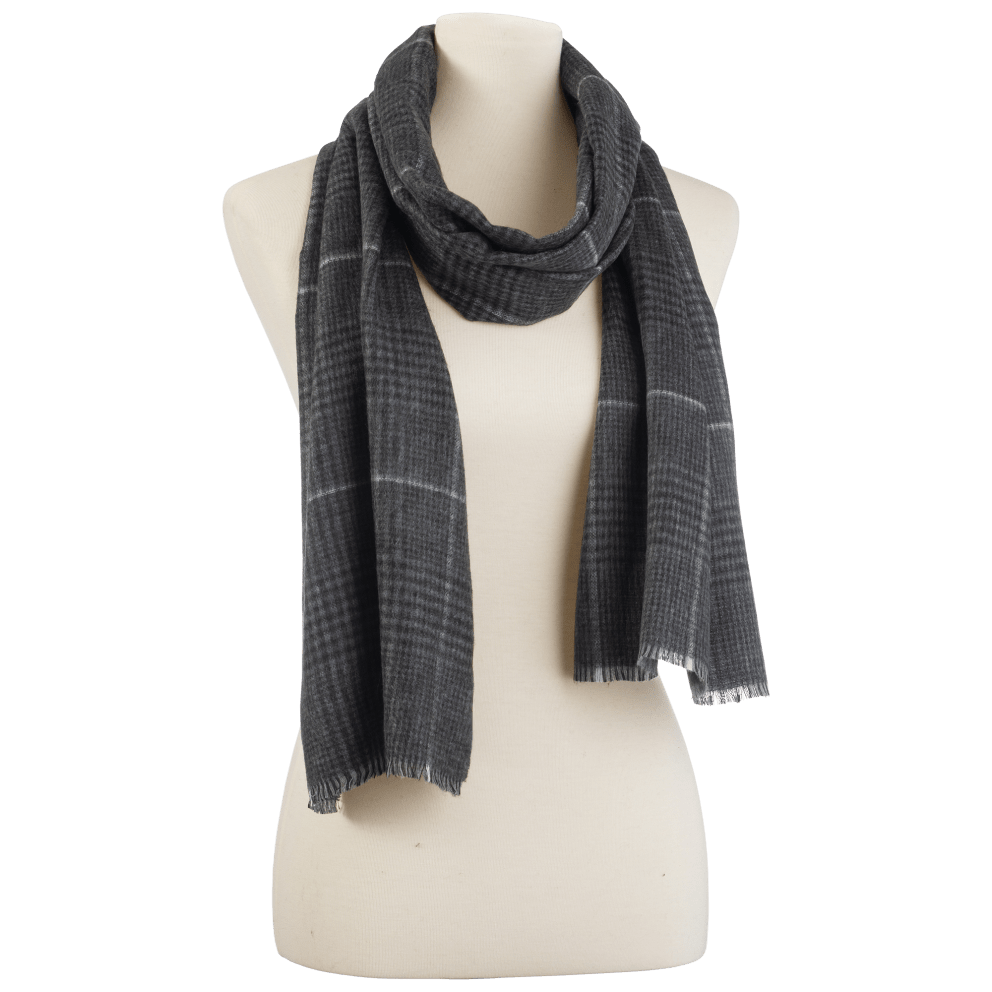 Cashmink Scarf Grey/White