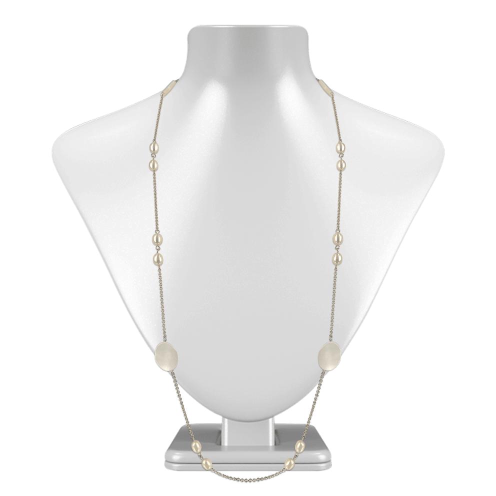 18K White Gold Filled White Pearl