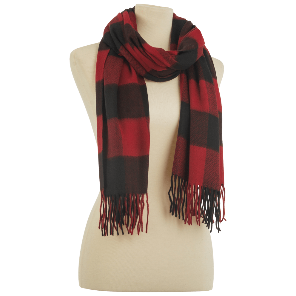Rectangular Blanket Wrap Scarf Red/Black