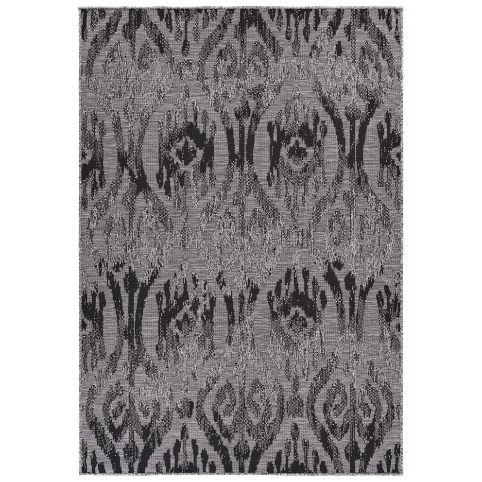 Modern Black and Gray Ikat