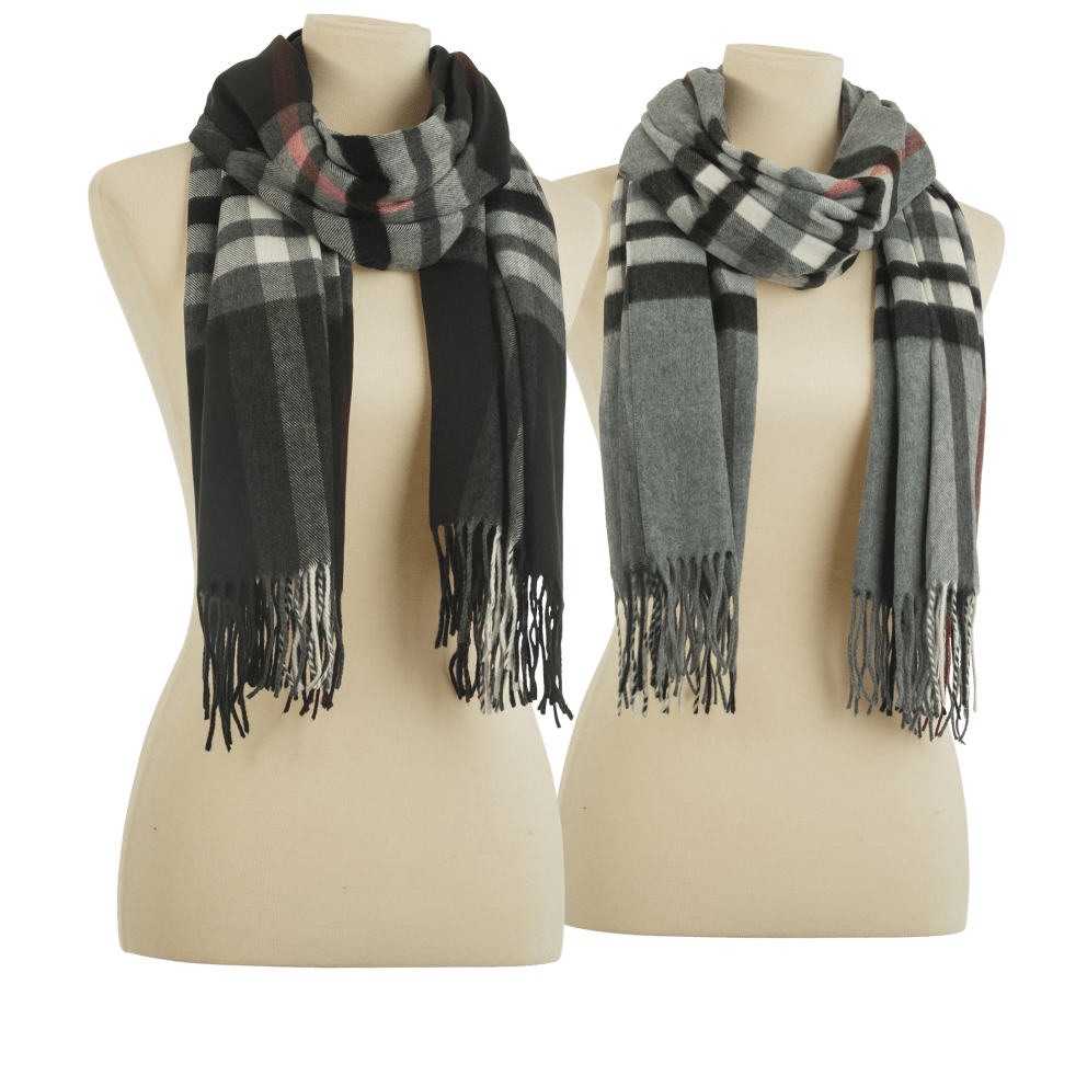 Black/Light Grey Plaid or Grey/Black Plaid
