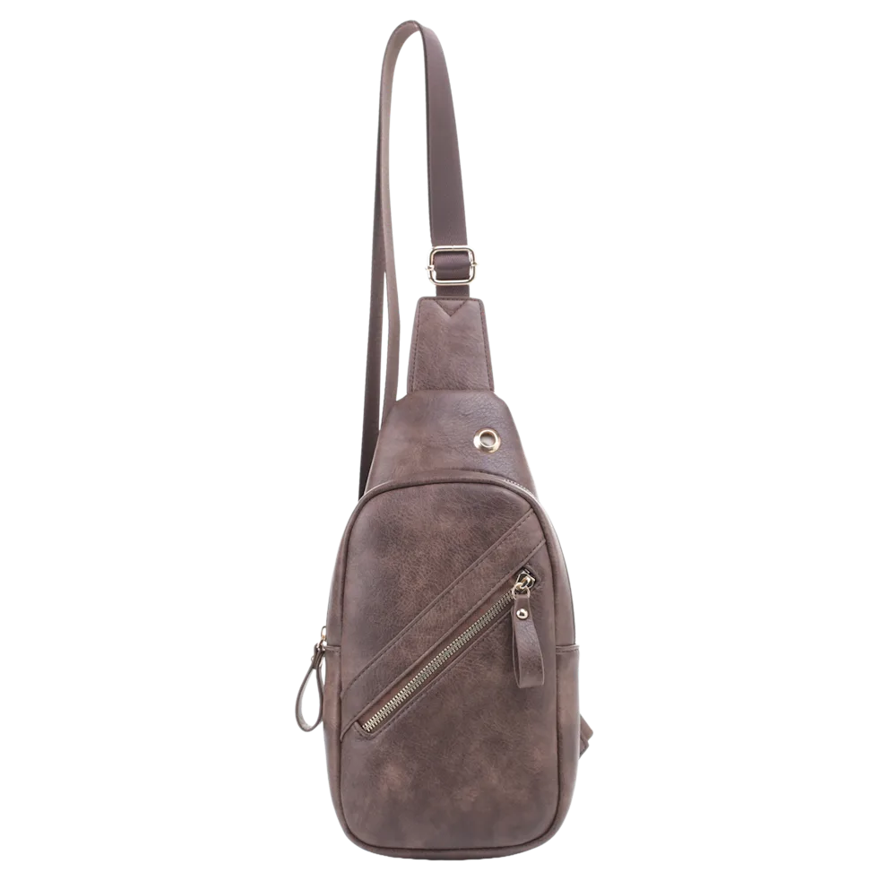 Poppy & Harper Ciara Sling Bag with Diagonal Zipper